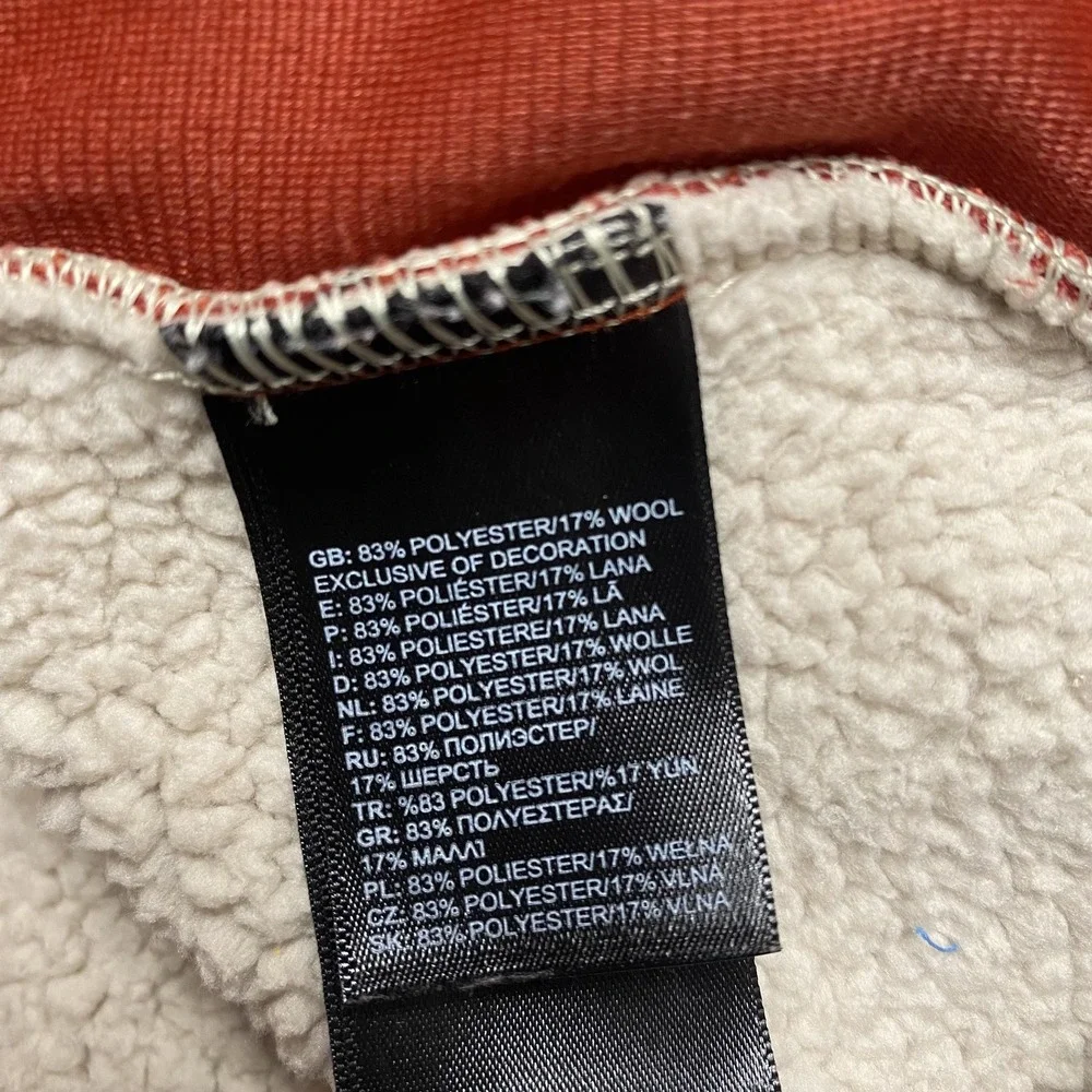 The North Face Sweater Fleece Pullover Mens Large Red Snap‎ Neck Zip Pockets